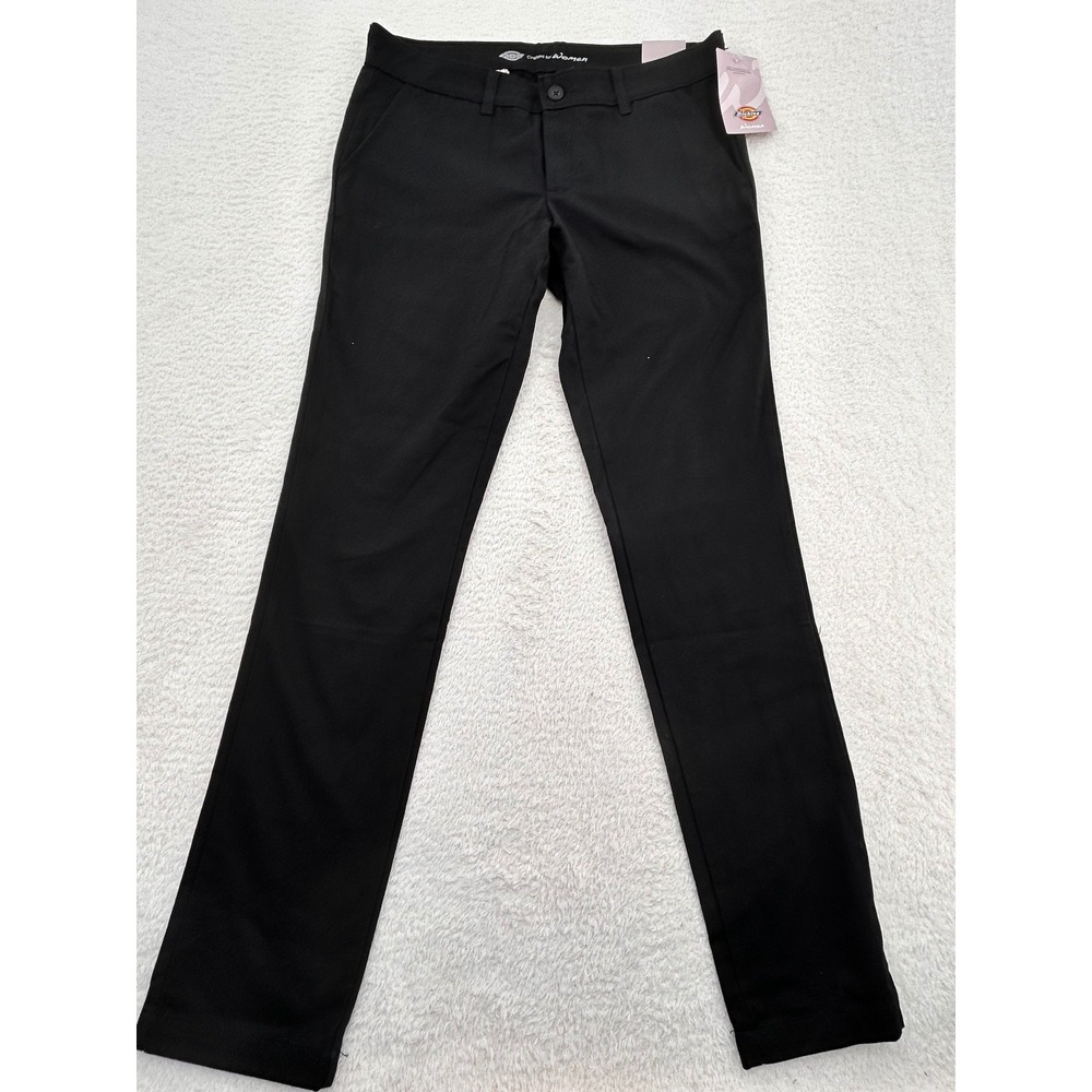 NEW Dickies Womens Stretch Twill Skinny Fit Pants Black 8 Reg Streetwear Utility